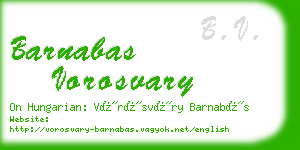 barnabas vorosvary business card